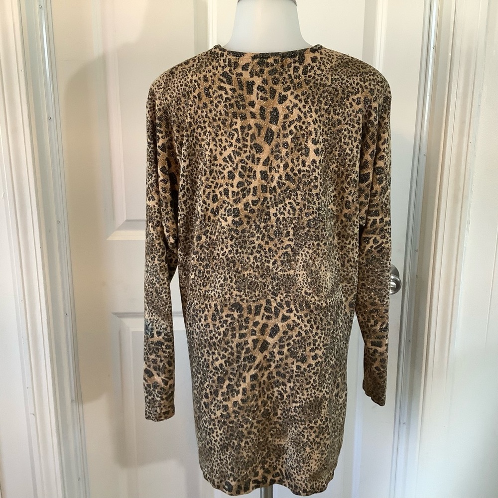 IN KNIT leopard print sweater size Large - Picture 2 of 8